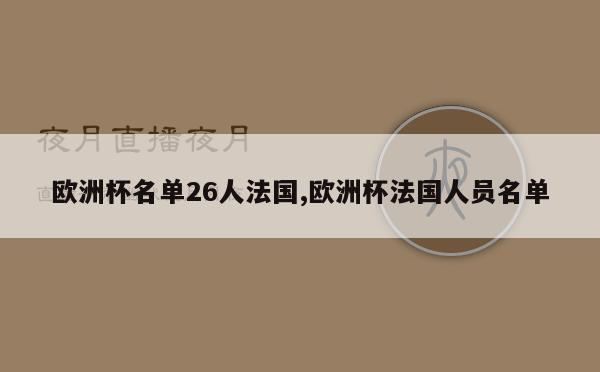 欧洲杯名单26人法国,欧洲杯法国人员名单